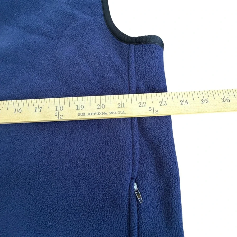 Men's Fleece Vest‎ Navy Blue Full Zip Casual Classics Size L